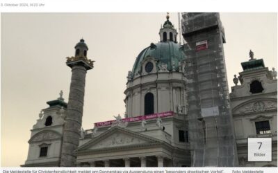 Vermummte brechen in Karlskirche ein und entfernen Banner